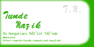 tunde mazik business card